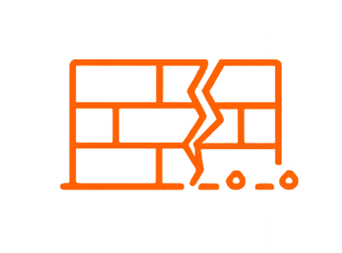 Fissure sur un bâtiment