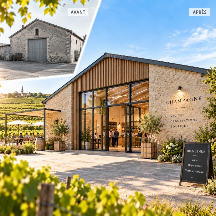 Projet de rénovation d'un bâtiment viticole en Champagne