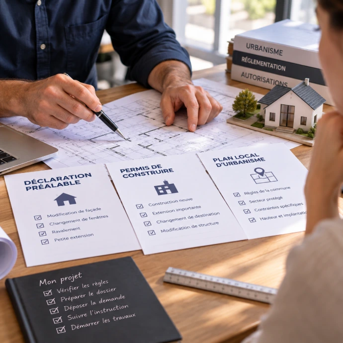 Autorisations administratives avant travaux : déclaration préalable, permis de construire et règles d’urbanisme